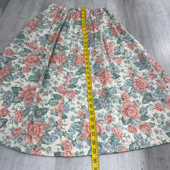 Alfred Dunner Floral Elastic Waist Pleated Flowy Cottage Boho Vintage Skirt 12 - Picture 7 of 7